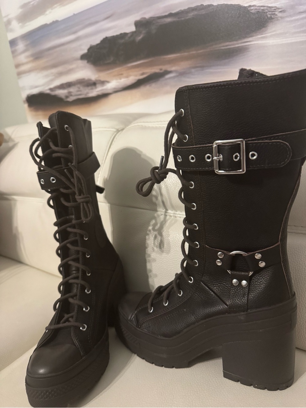 CONVERSE CHUCK 70 DE LUXE HEEL XX PLATFORM HIGH 'MUDGUARD BUCKLES’ BOOT - Picture 8 of 10